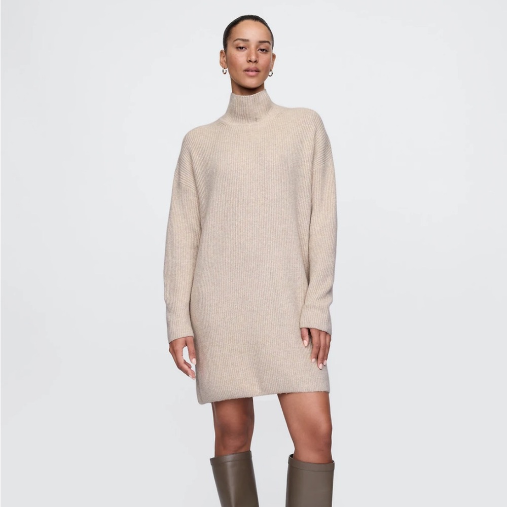 Gap CashSoft Rib Turtleneck Sweater Dress